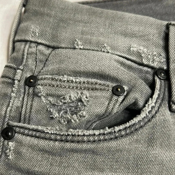 MOTHER The Looker Ankle Fray  women jeans, last chance saloon in grey, Revolve - Picture 7 of 16